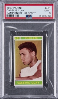 1967 Panini "Campioni Dello Sport" #451 Cassius Clay (Muhammad Ali) – PSA MINT 9